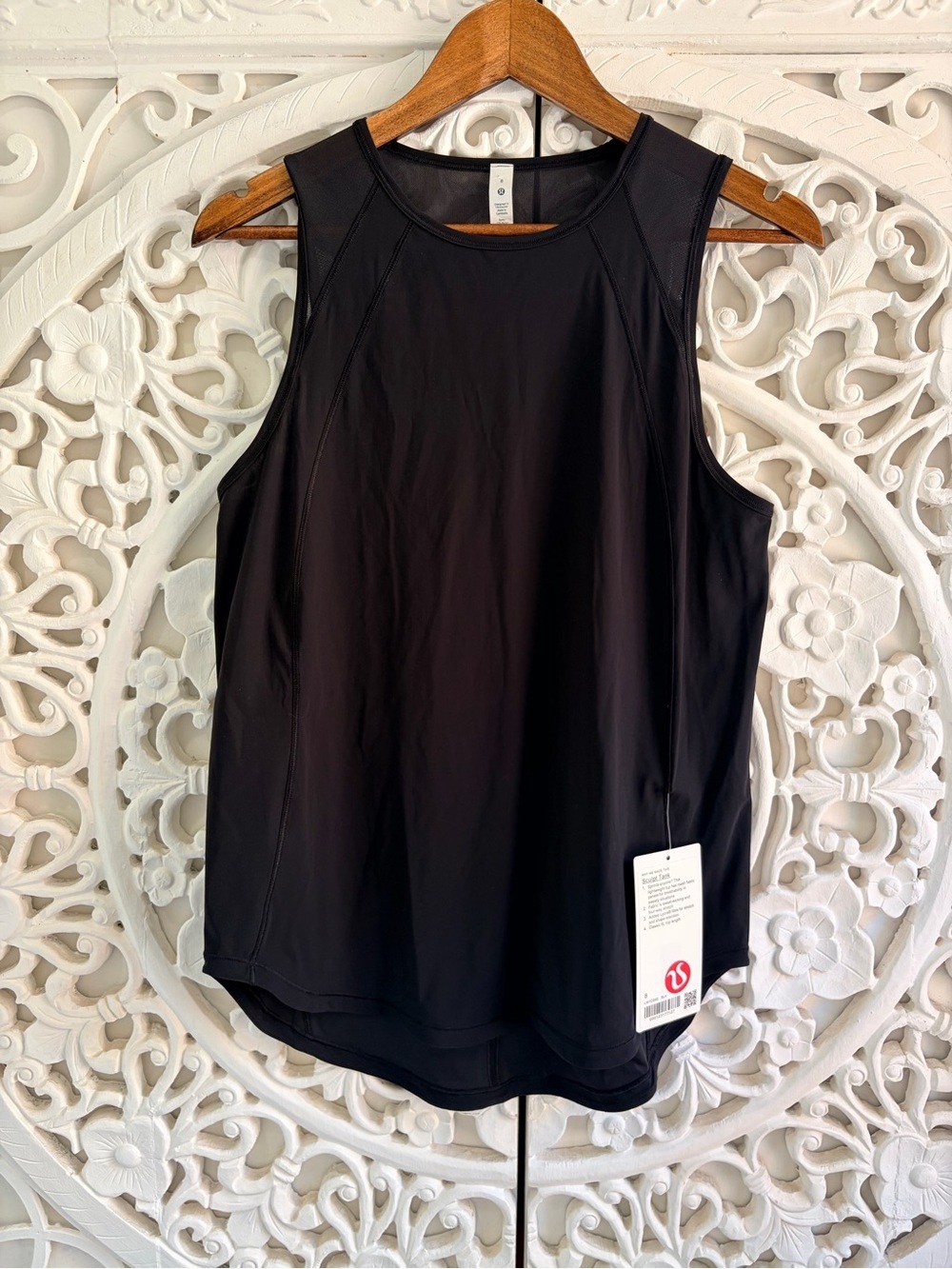 Lululemon Sculpt Tank Black Size 8 NWT Mesh Back Workout Top